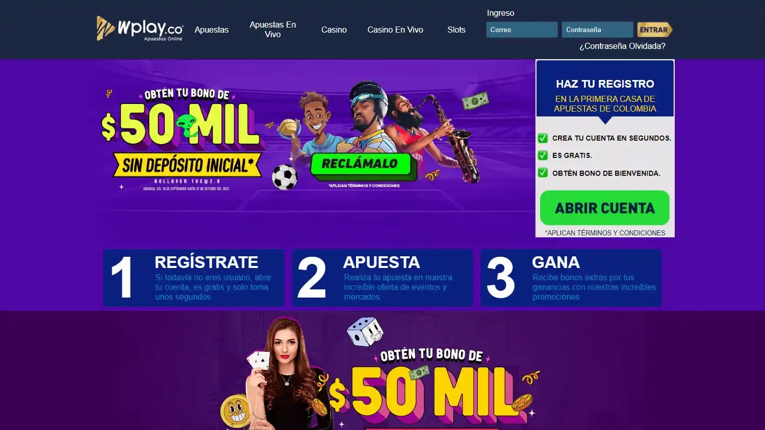 Wplay.co Casino screenshot 1