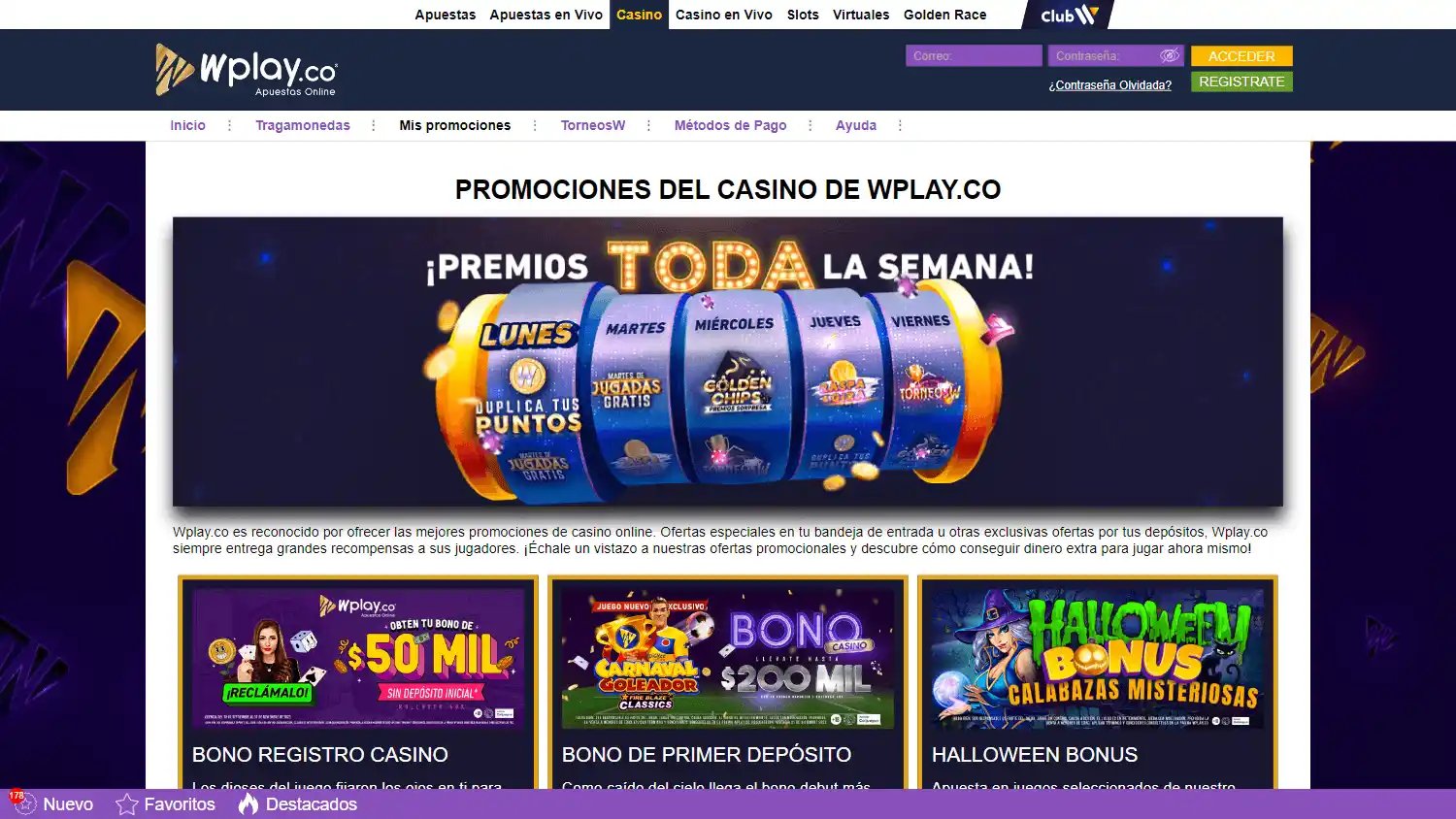 Wplay.co Casino screenshot 3