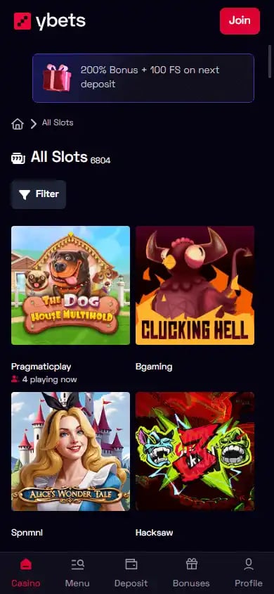 Ybets Casino screenshot 4