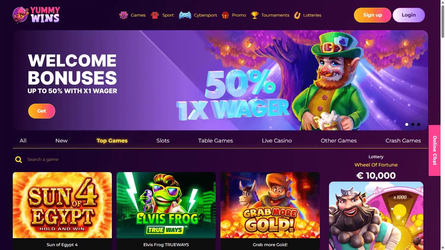 Yummy Wins Casino screenshot 1