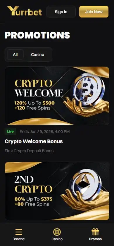 Yurrbet Casino screenshot 6