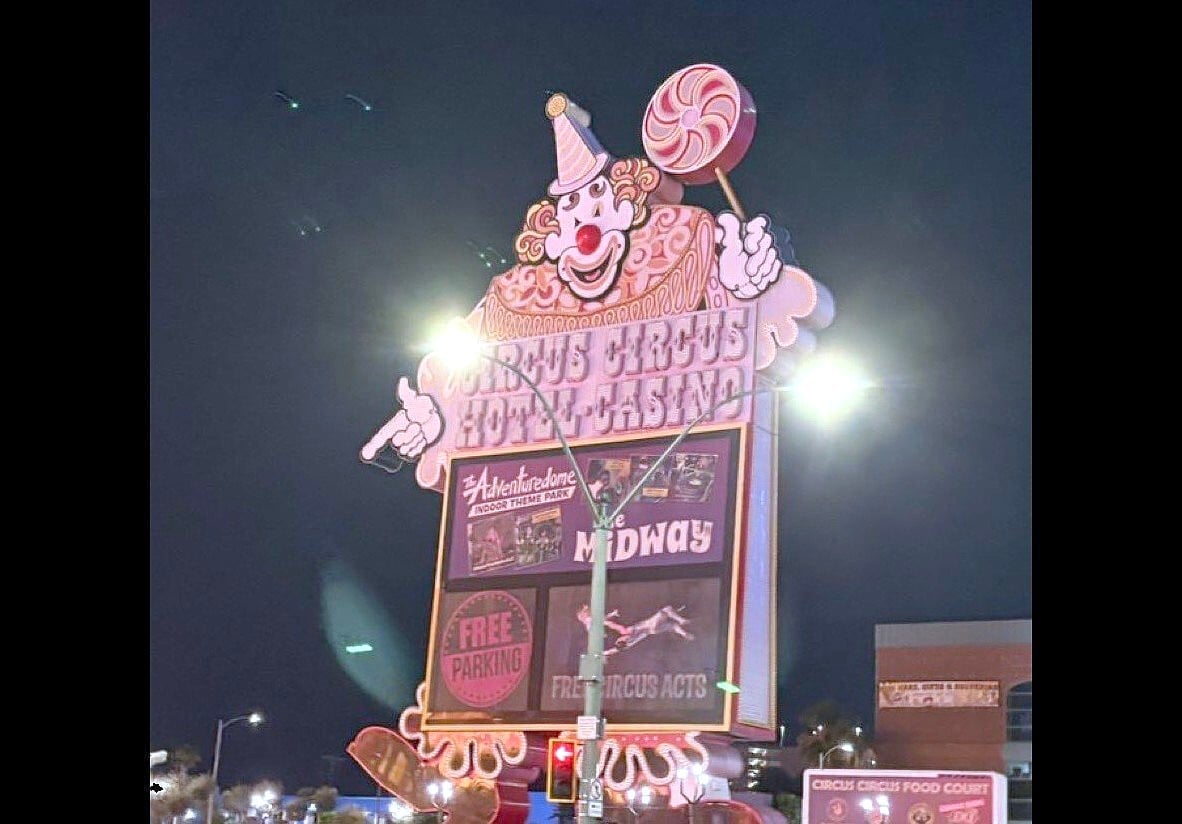 Circus Circus Lucky Clown Sign Faces Uncertain Future After 50 Years on Strip