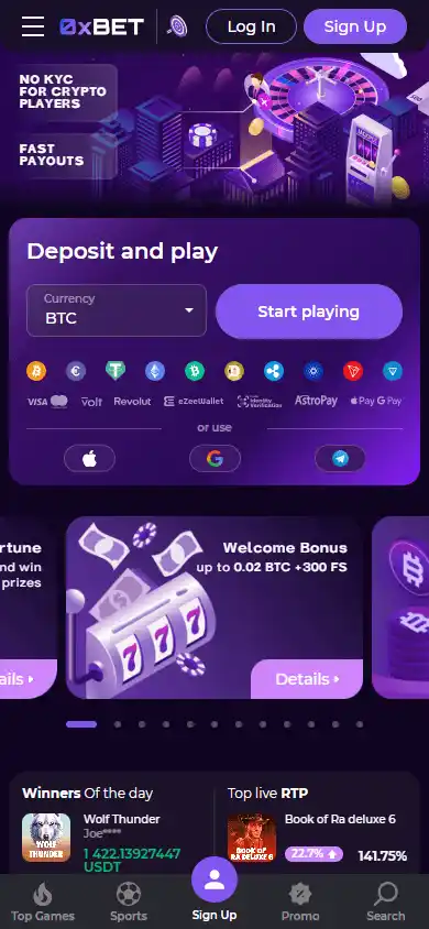 0x.bet Casino screenshot 4