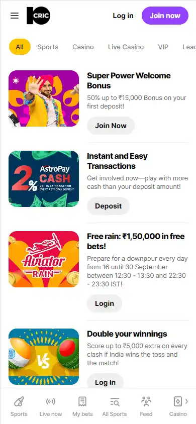 10Cric Casino screenshot 6