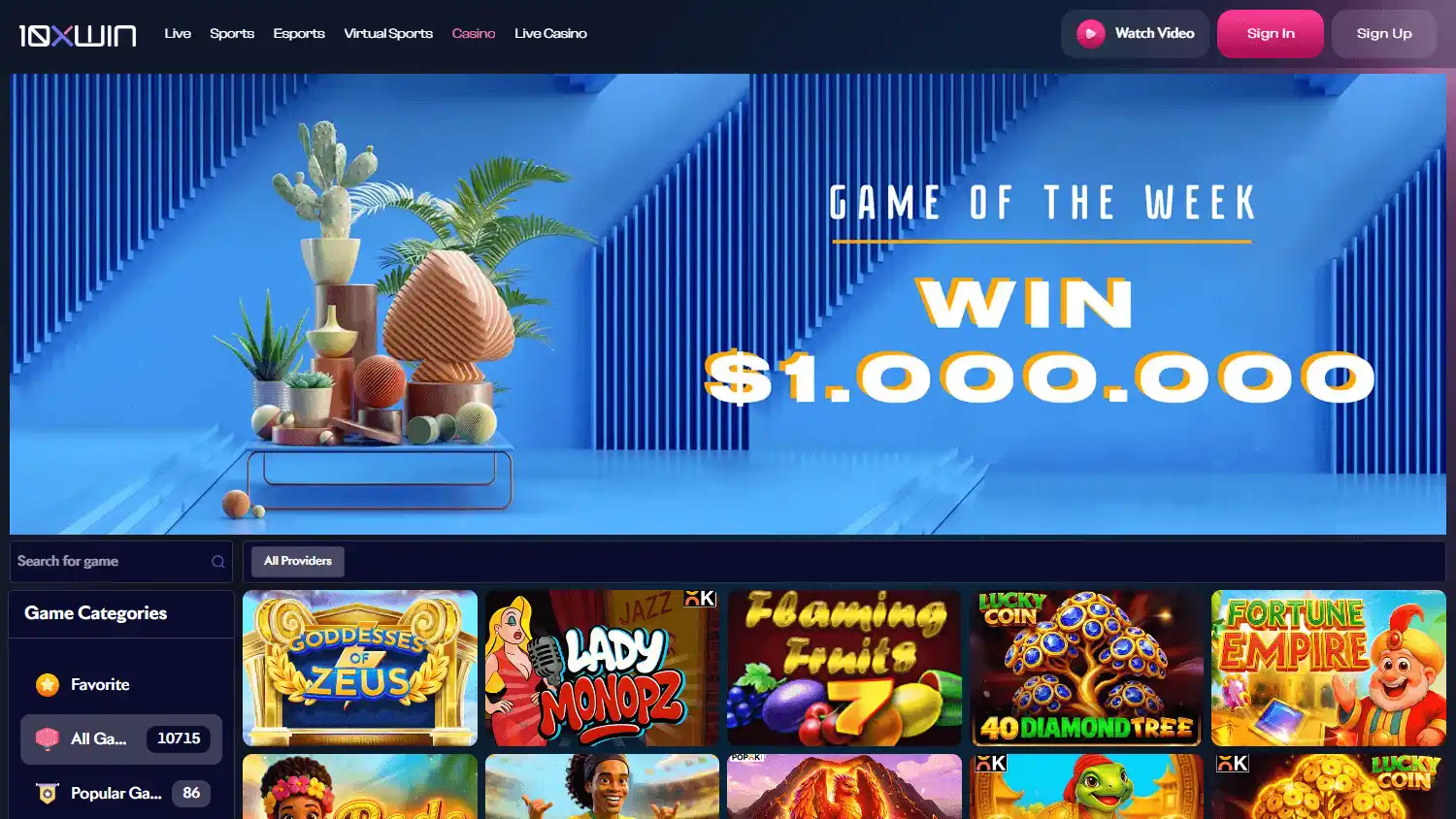 10XWIN Casino screenshot 2