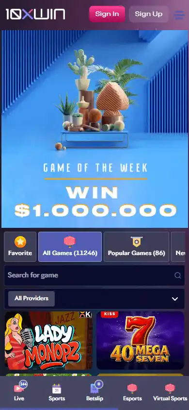 10XWIN Casino screenshot 4