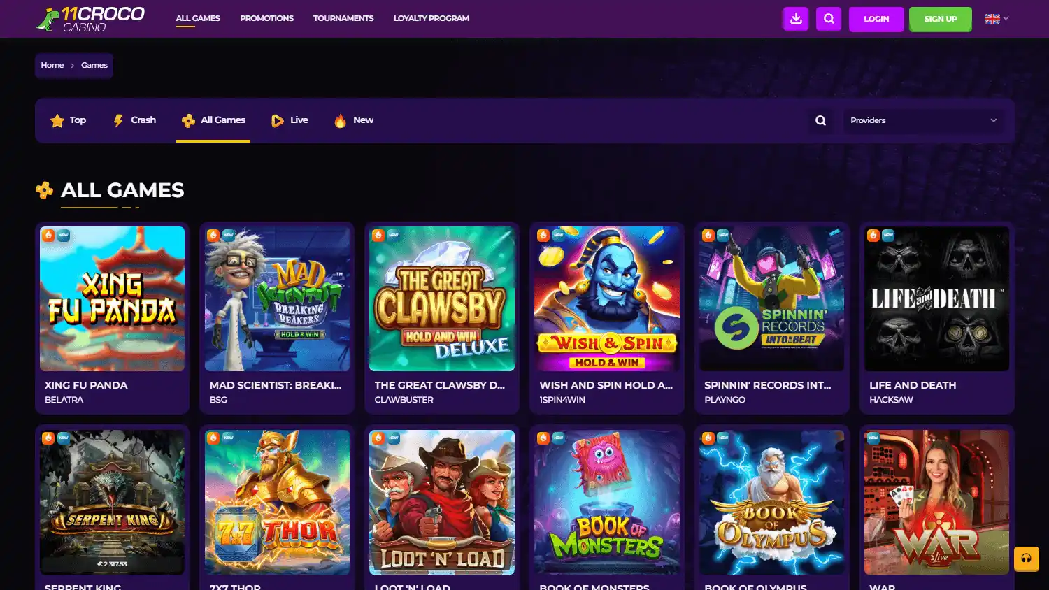 11Croco Casino screenshot 2
