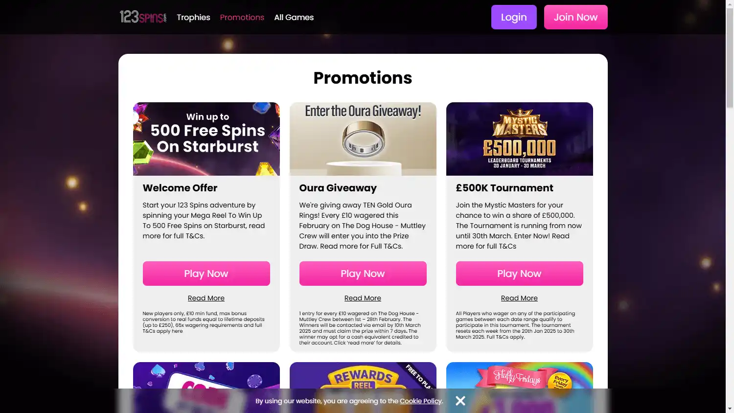 123 Spins Casino screenshot 3