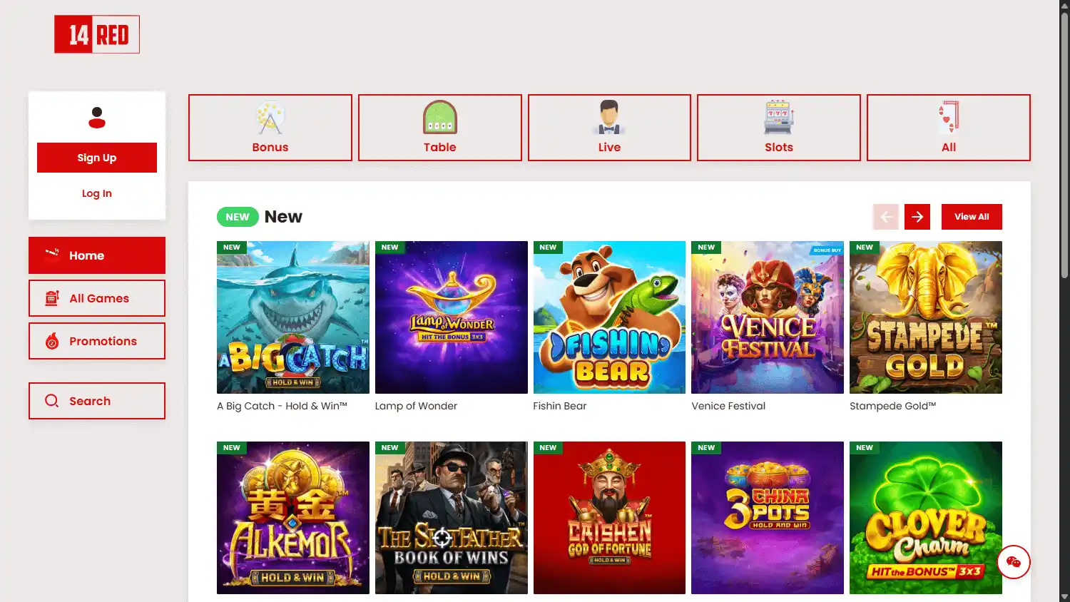 14red Casino screenshot 1