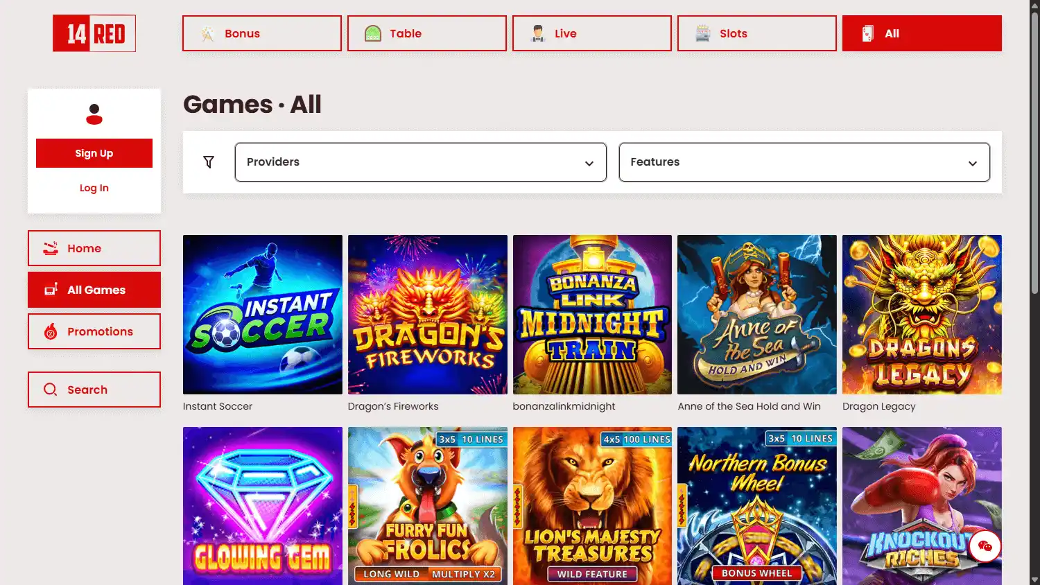 14red Casino screenshot 2