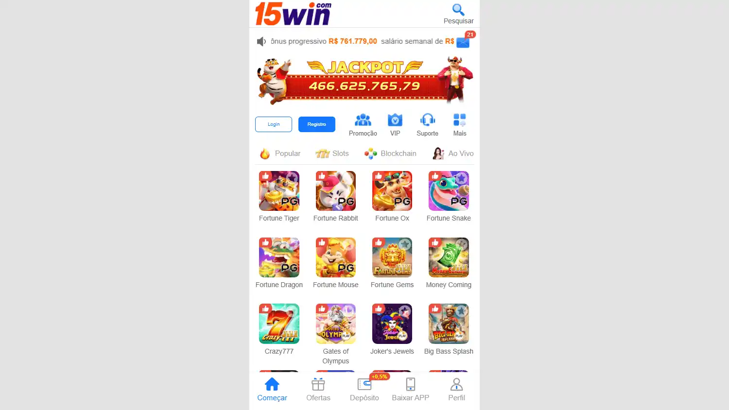 15win Casino screenshot 1