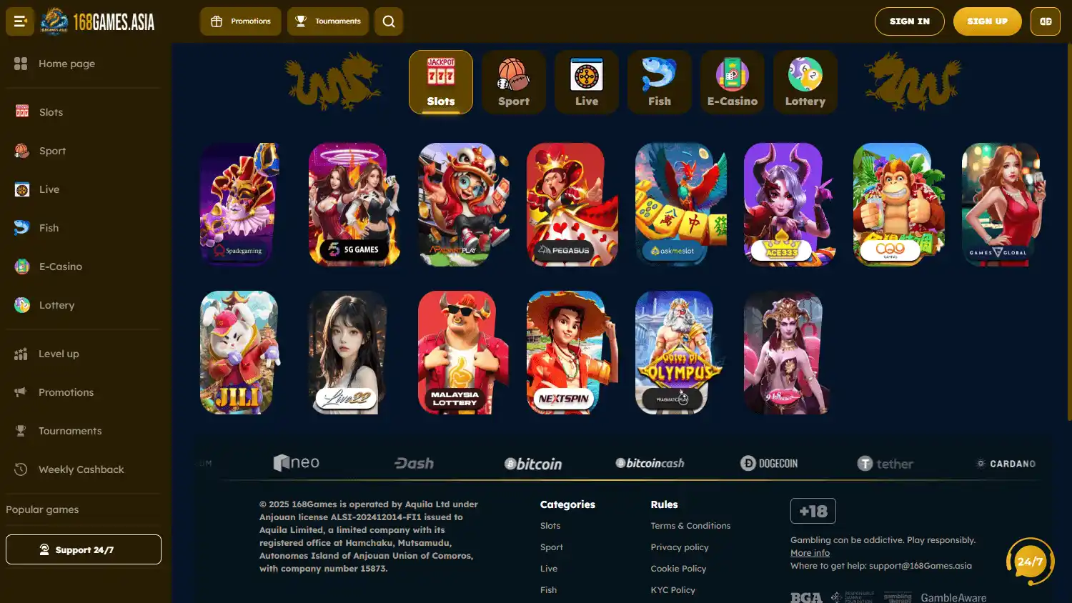 168Games Casino screenshot 2