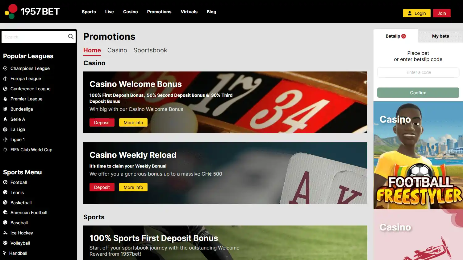 1957bet Casino screenshot 3