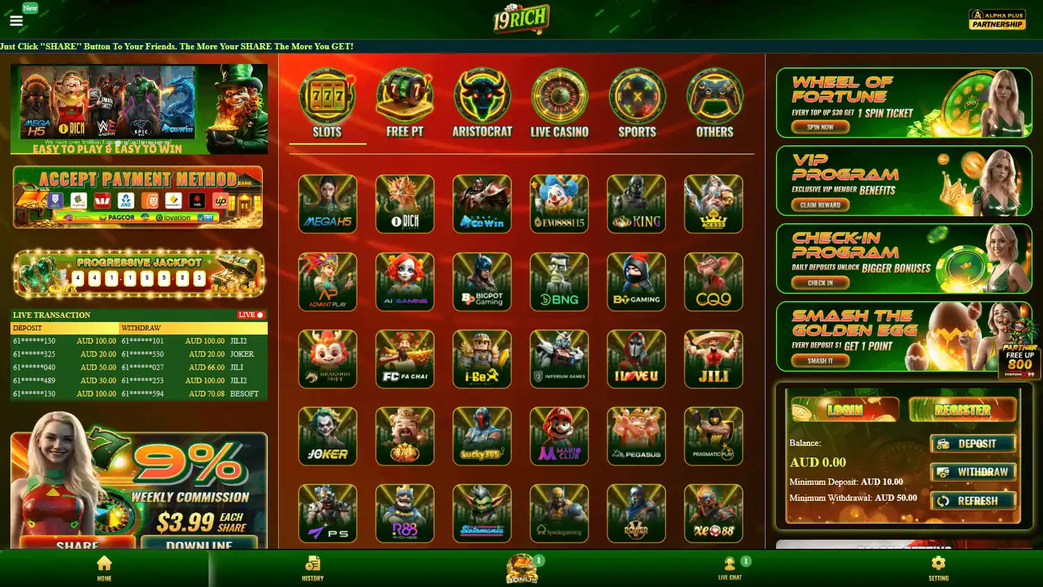 19RICH Casino screenshot 1