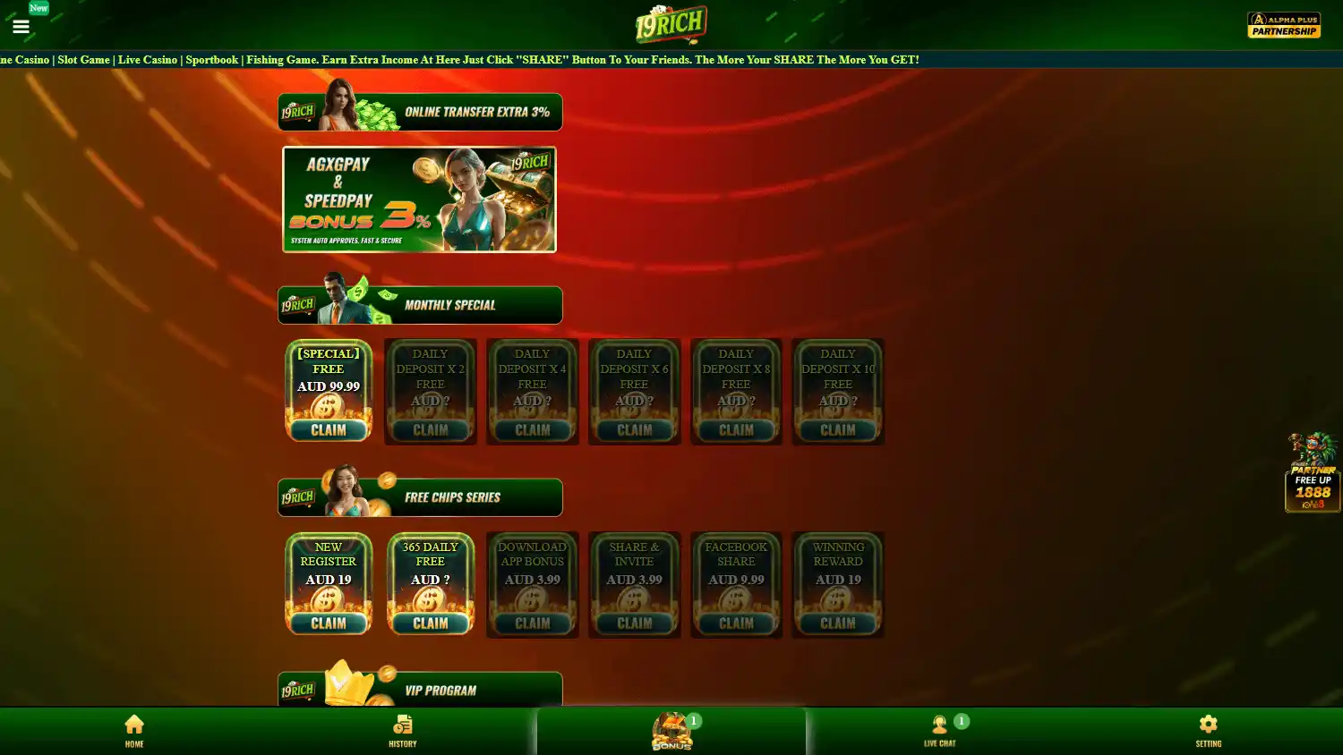 19RICH Casino screenshot 2