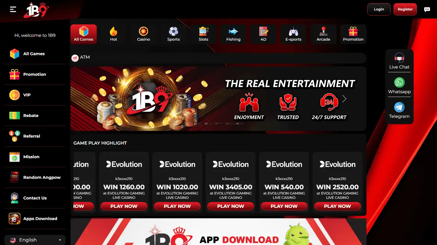 1B9 Casino screenshot 2