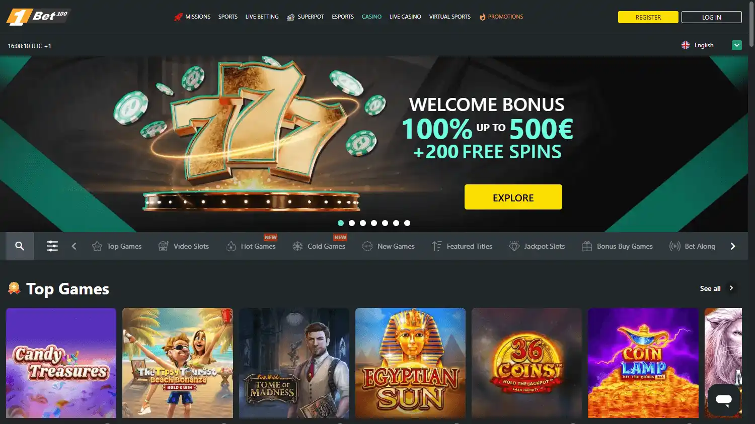 1Bet Casino screenshot 2