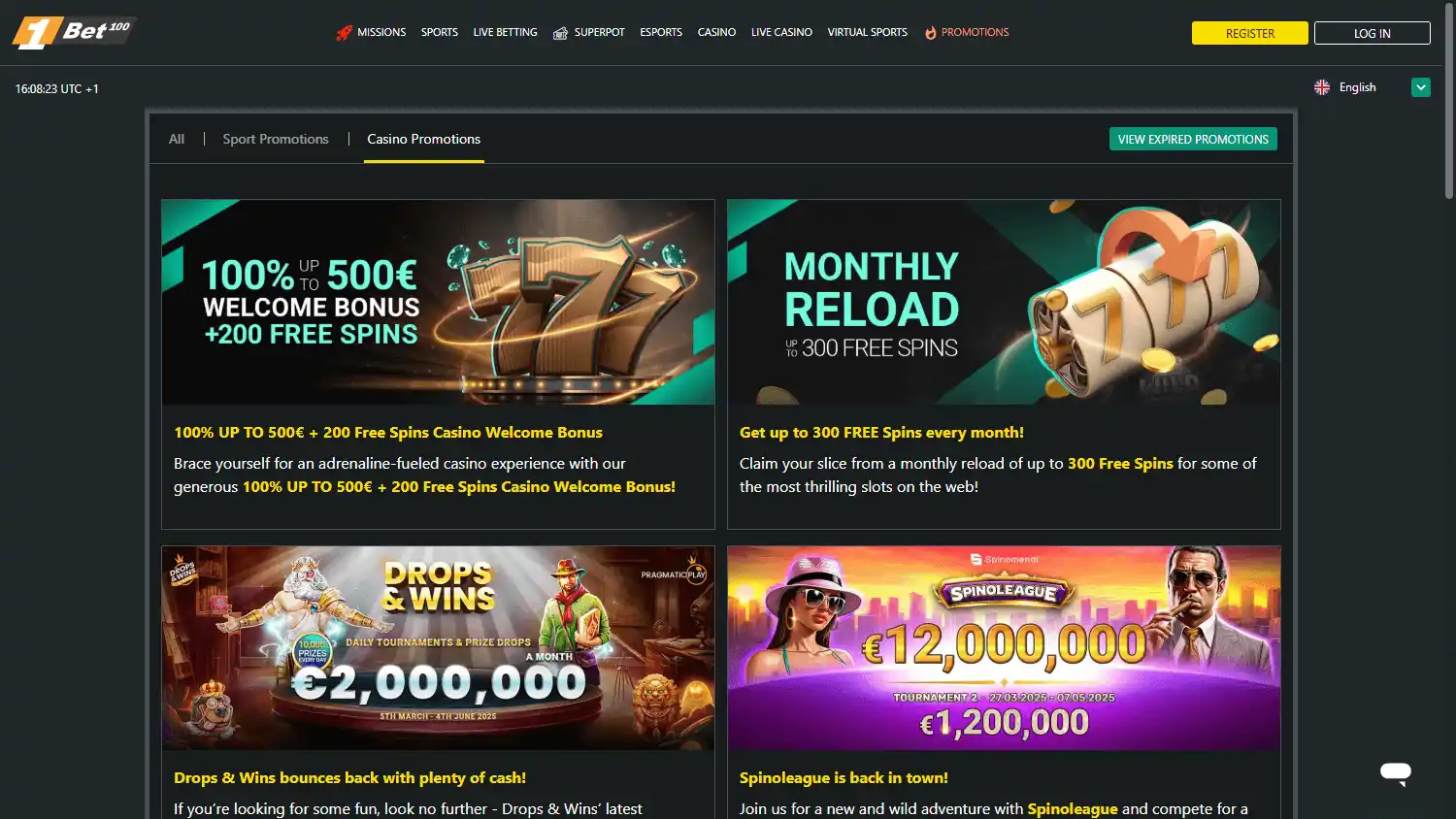 1Bet Casino screenshot 3