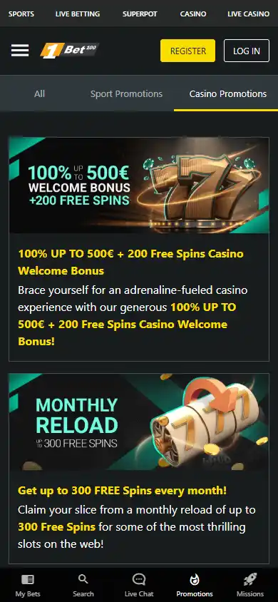 1Bet Casino screenshot 6