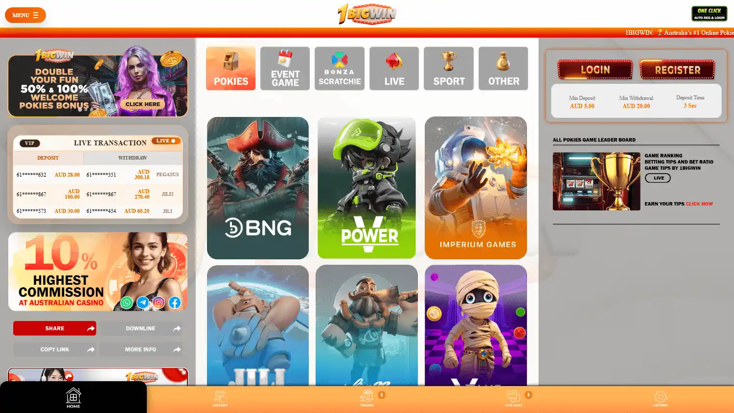 1BigWin Casino screenshot 1