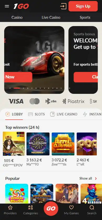 1Go Casino screenshot 3