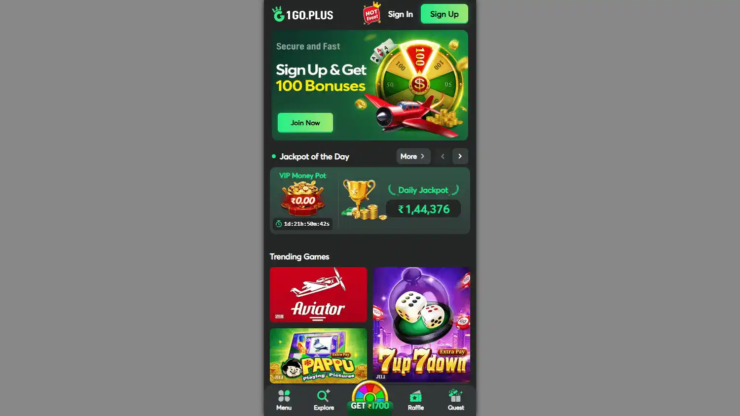 1GO.PLUS Casino screenshot 1