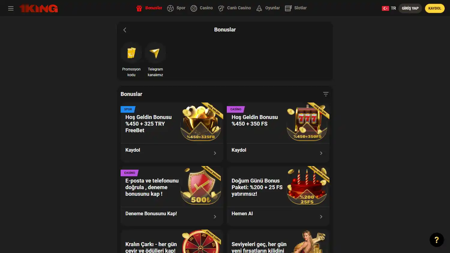1King Casino screenshot 3