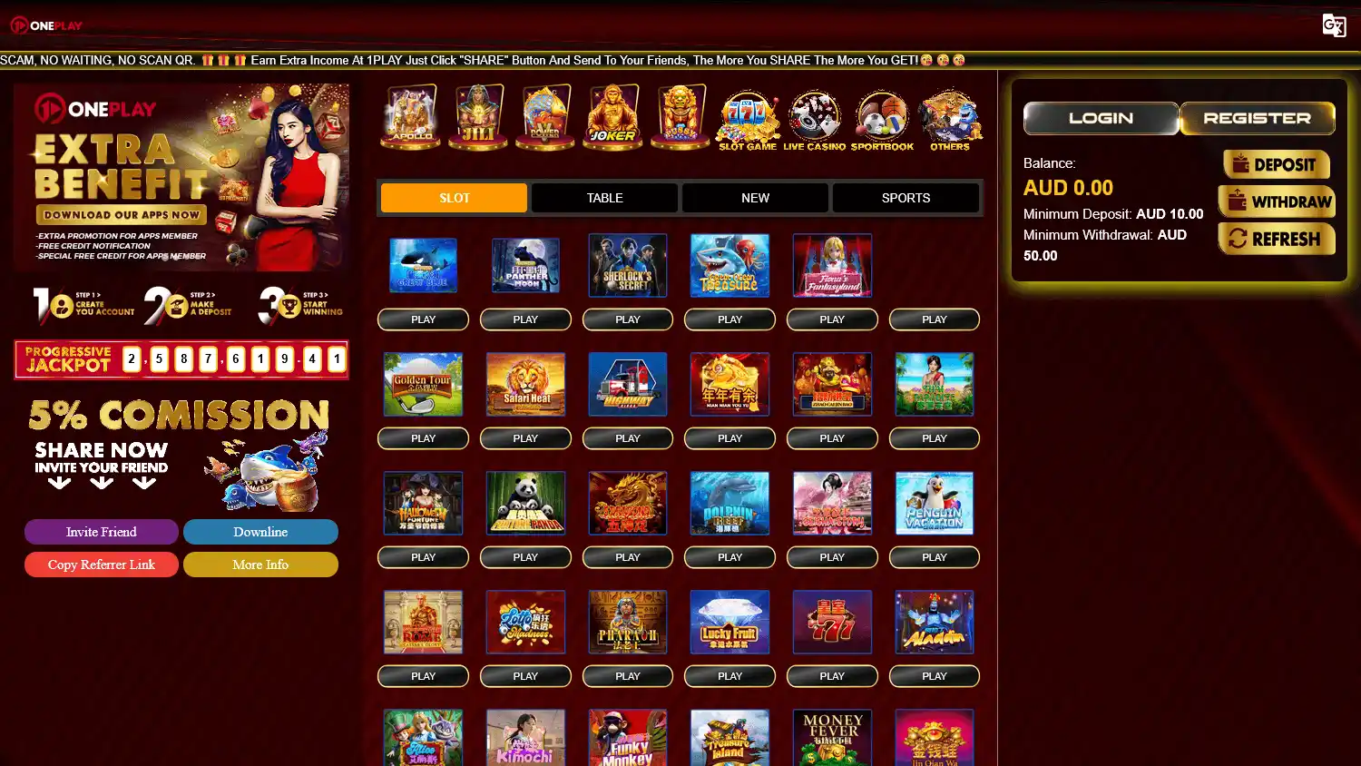 1PLAY Casino screenshot 1