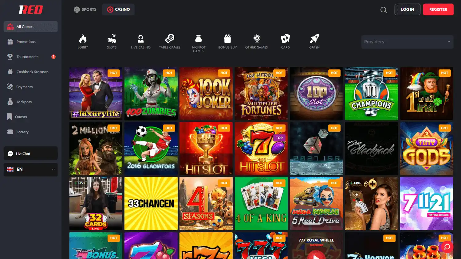 1Red Casino screenshot 2