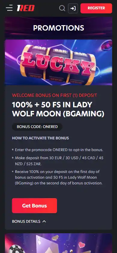 1Red Casino screenshot 6