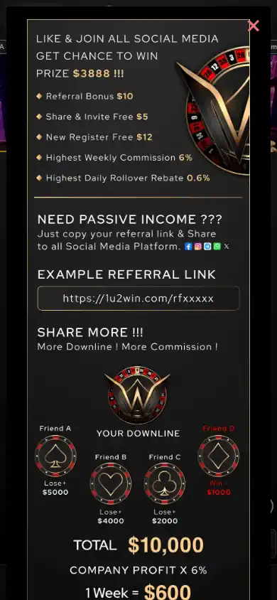 1u2win Casino screenshot 3