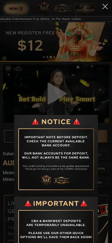 1u2win Casino screenshot 4