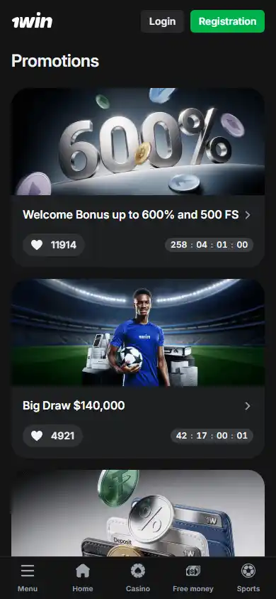 1win Casino screenshot 6
