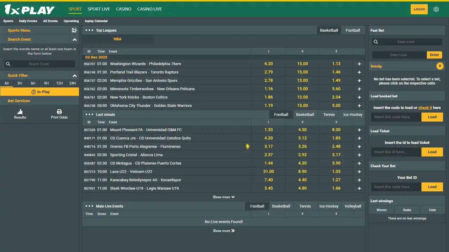 1XPlay Casino screenshot 1