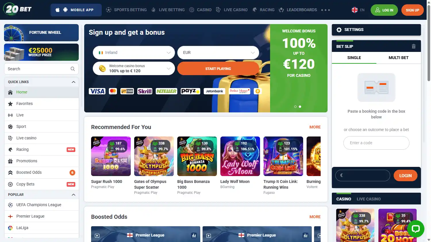 20Bet Casino screenshot 1