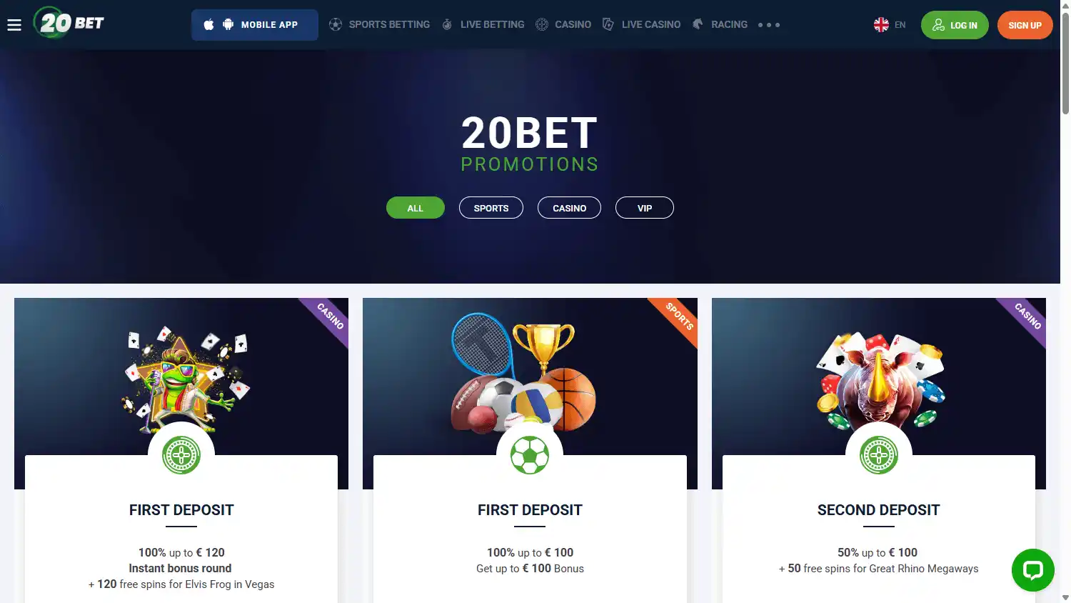 20Bet Casino screenshot 3