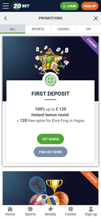 20Bet Casino screenshot 6