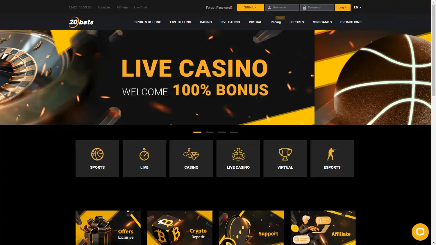 20bets Casino screenshot 1