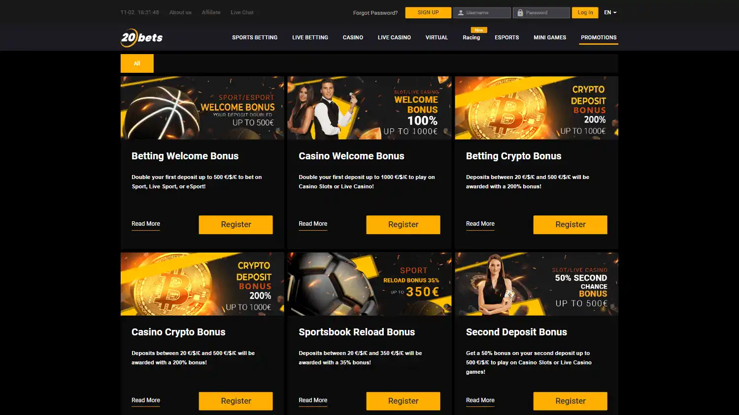20bets Casino screenshot 3