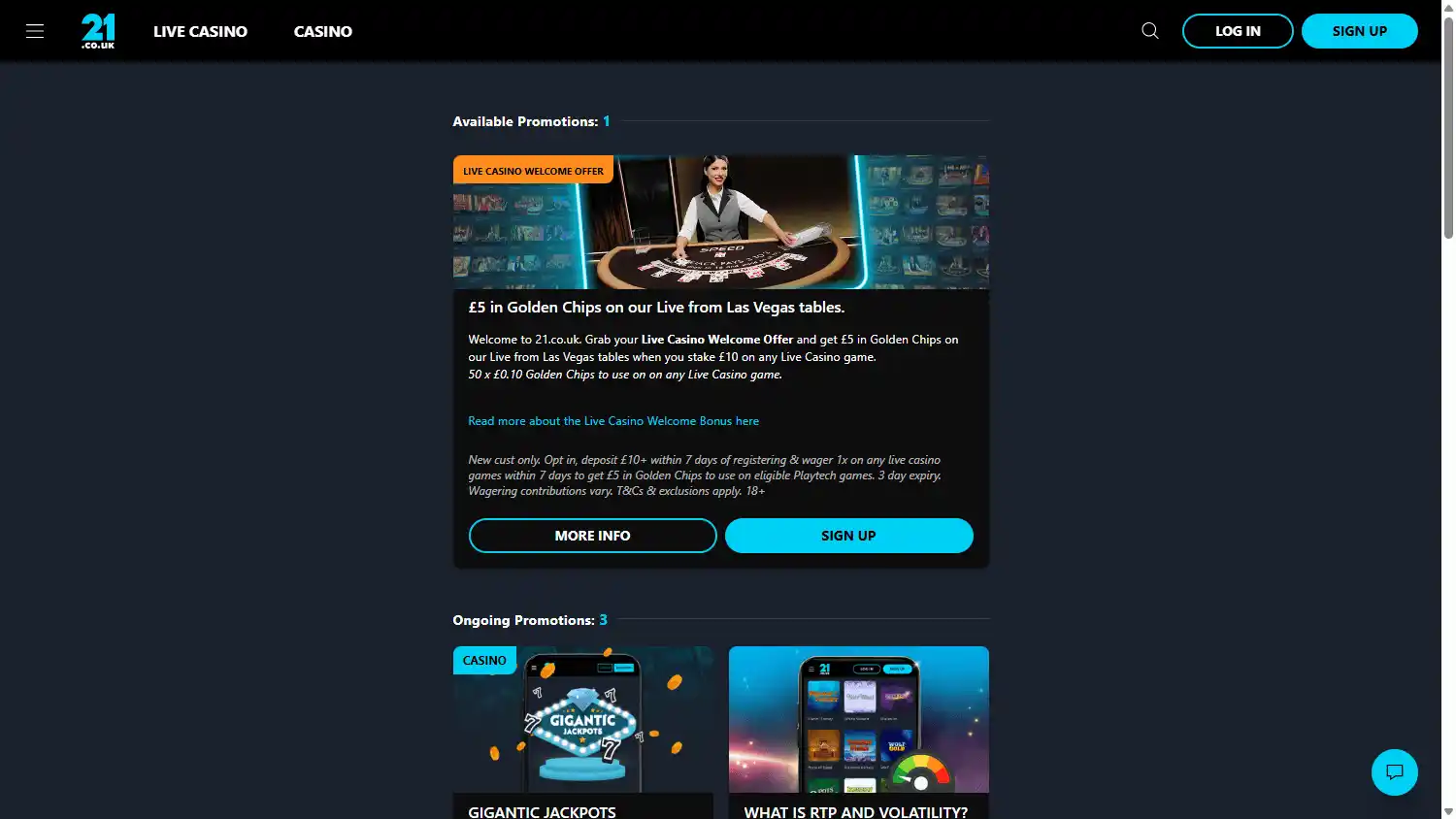 21.co.uk Casino screenshot 3