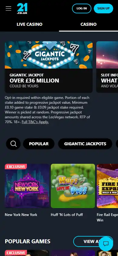 21.co.uk Casino screenshot 5