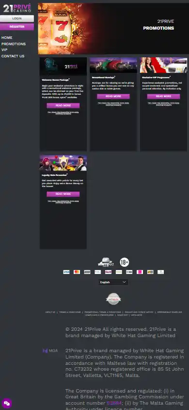 21 Prive Casino screenshot 4
