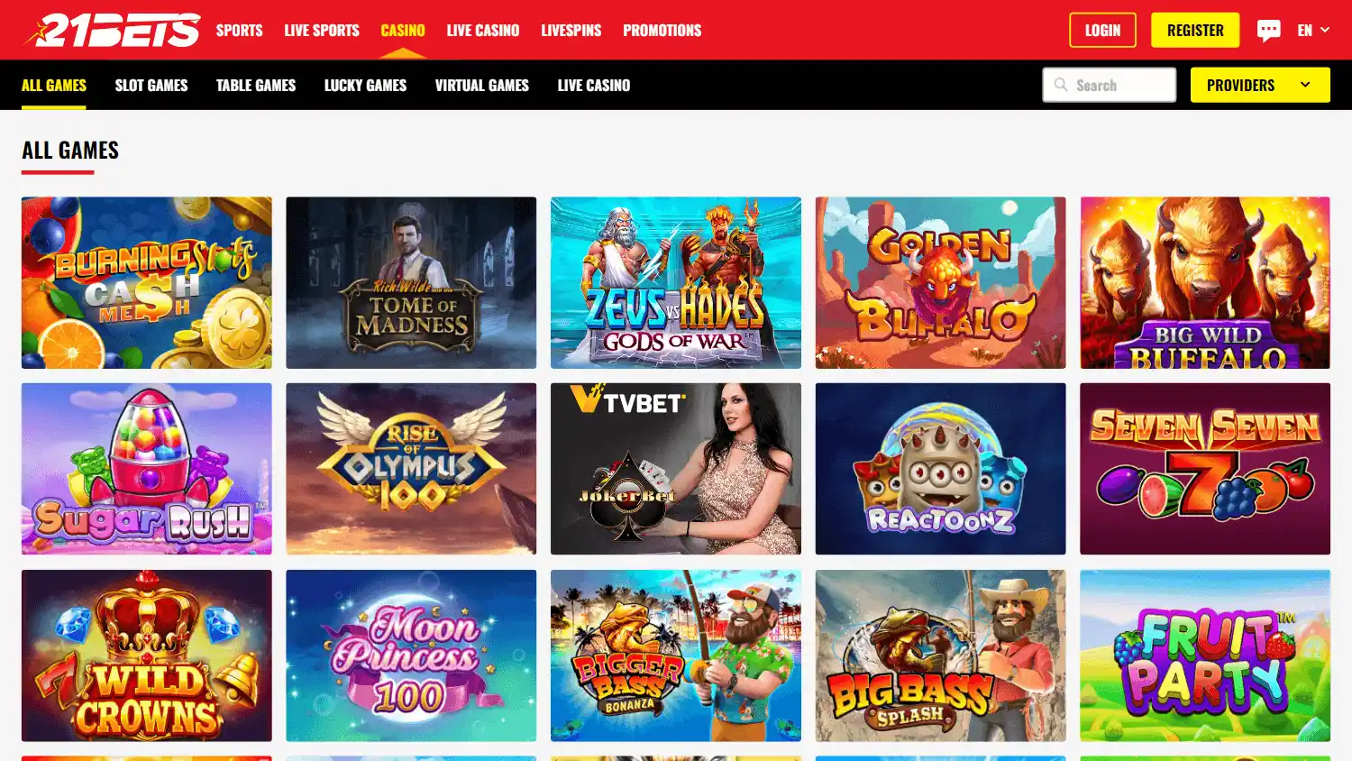 21bets Casino screenshot 2
