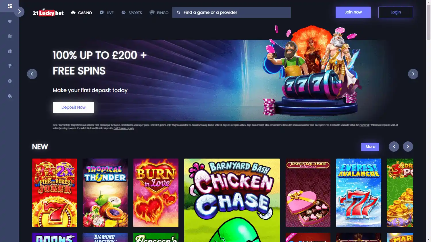 21LuckyBet Casino screenshot 1