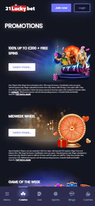 21LuckyBet Casino screenshot 6