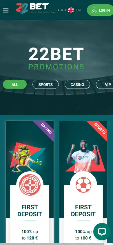 22bet Casino EE screenshot 5