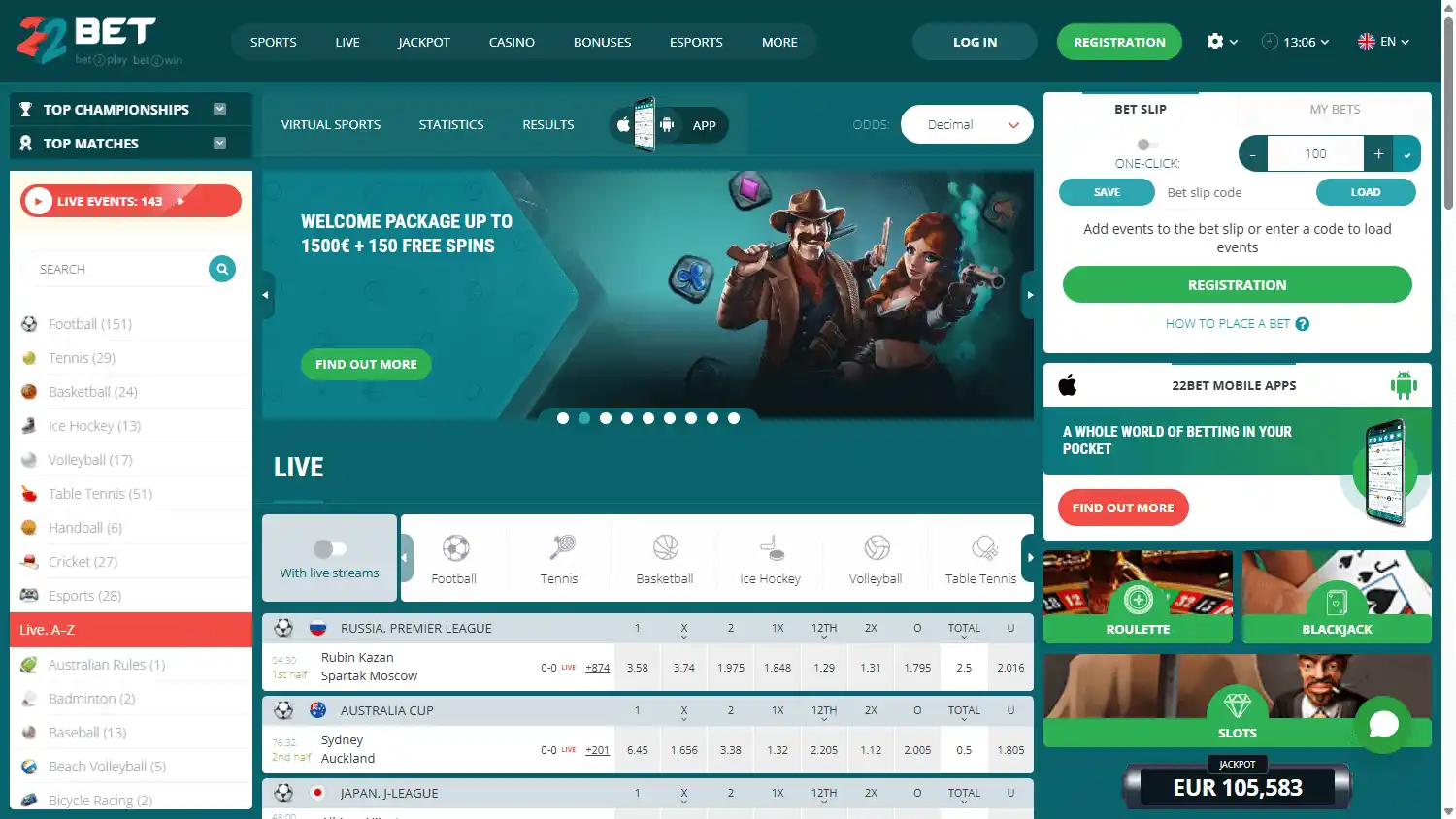 22bet Casino screenshot 1