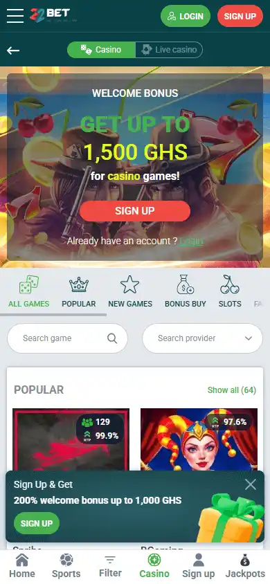 22bet Casino screenshot 5