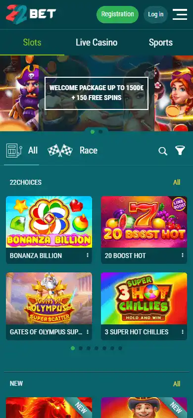 22bet Casino screenshot 5