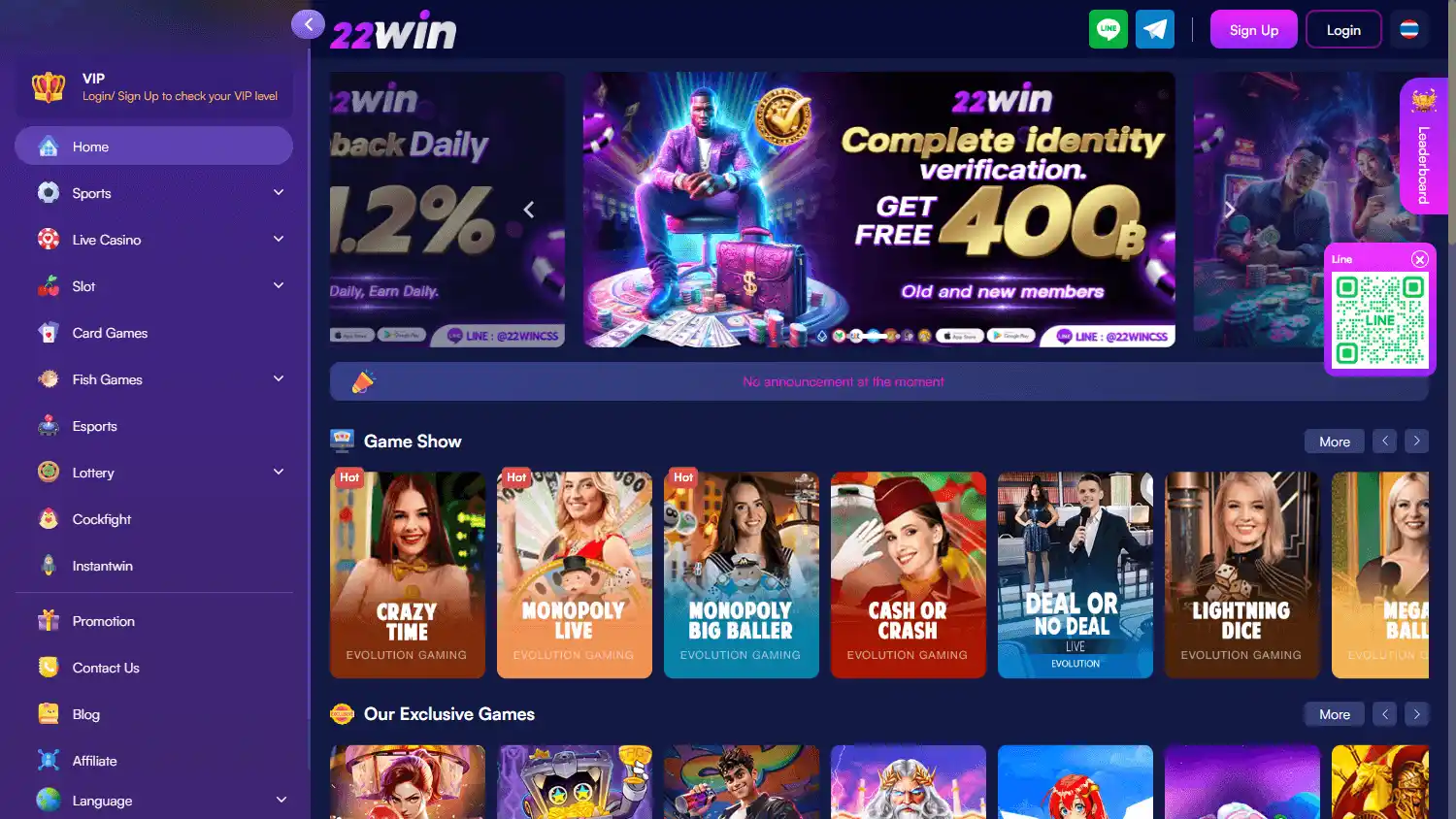 22Win Casino screenshot 1